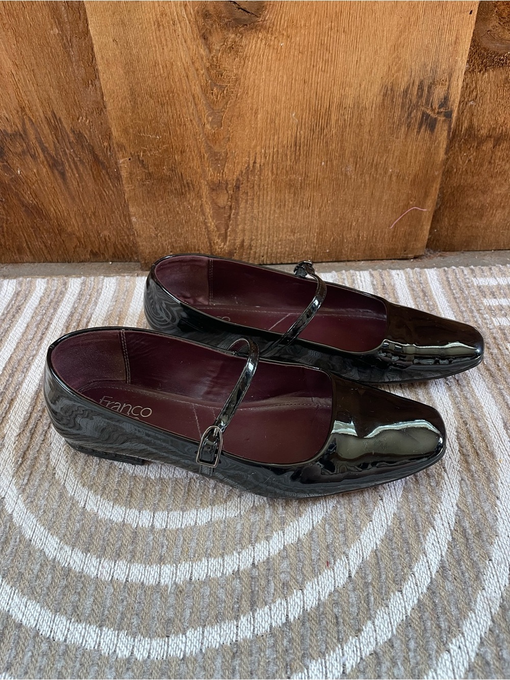 Franco Sarto Black Patent Mary Jane Flats - Picture 2 of 4